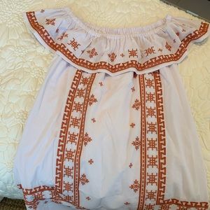 White and orange dress